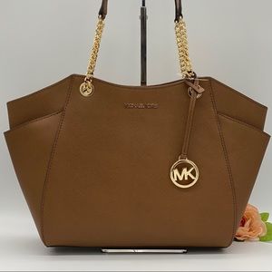 MICHAEL KORS LG CHAIN SHOULDER TOTE LUGGAGE NWT